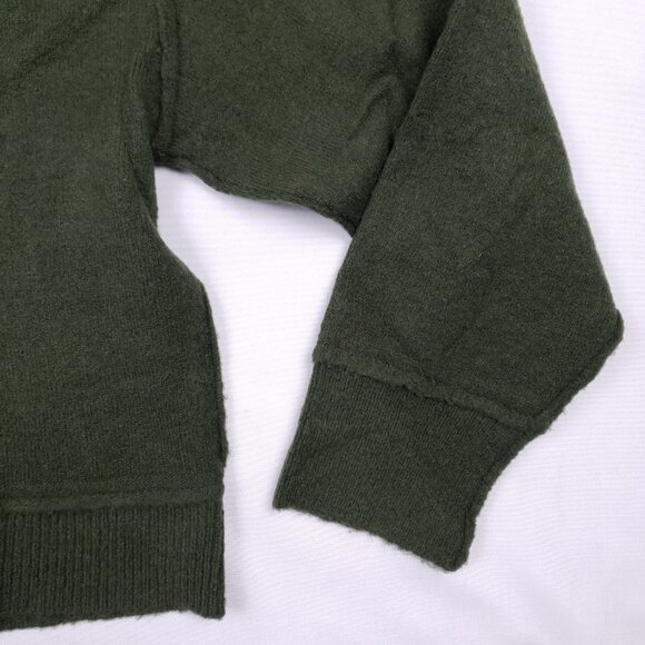 Wishlist Cropped Sweater Womens M/L Green V-Neck‎ Long Sleeve - Picture 3 of 8